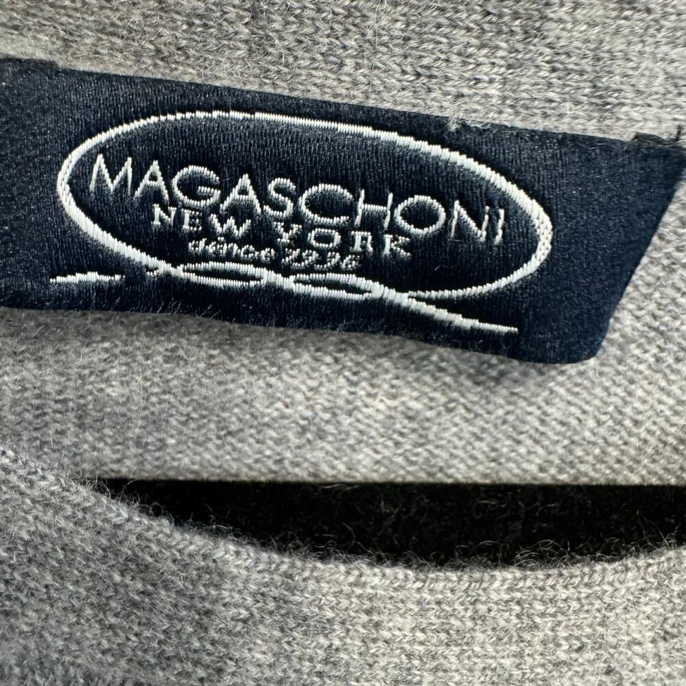 Magaschoni Cashmere Tunic Poncho Sweater Grey Relaxed Fit Minimalist O/S - Picture 6 of 7